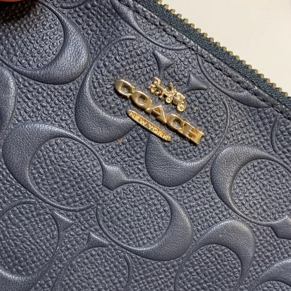 Coach Embossed Black Wristlet - Picture 6 of 6